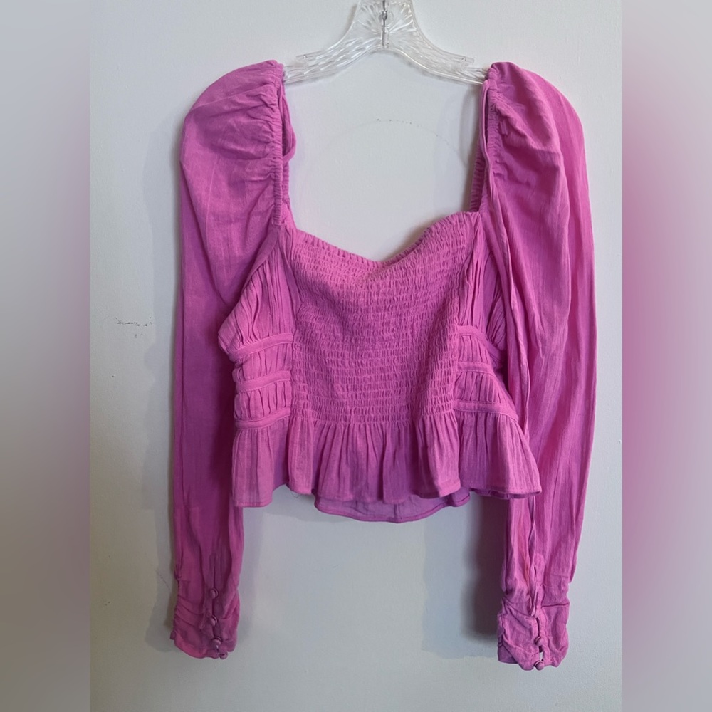 NWT Free people pink crop top, size medium - Picture 2 of 4